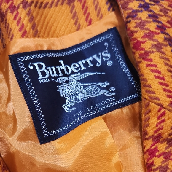 Burberry Orange and Red Plaid Fabric - Picture 2 of 12